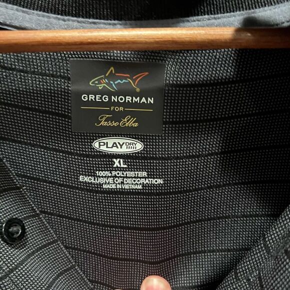 Greg Norman long sleeved grey striped polo shirt size XL - Picture 4 of 5